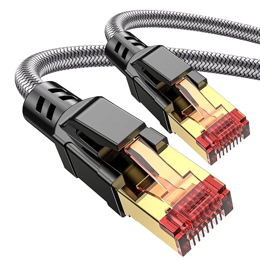 Cat 8 Ethernet Cable 33 ft, 40Gbps 2000Mhz High Speed Gigabit LAN Internet by Ltemziiy