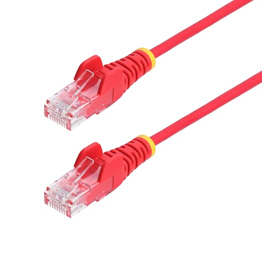 StarTech.com 3ft Red Slim CAT6 Ethernet Cable, Snagless RJ45, 28AWG Pure Bare by StarTech