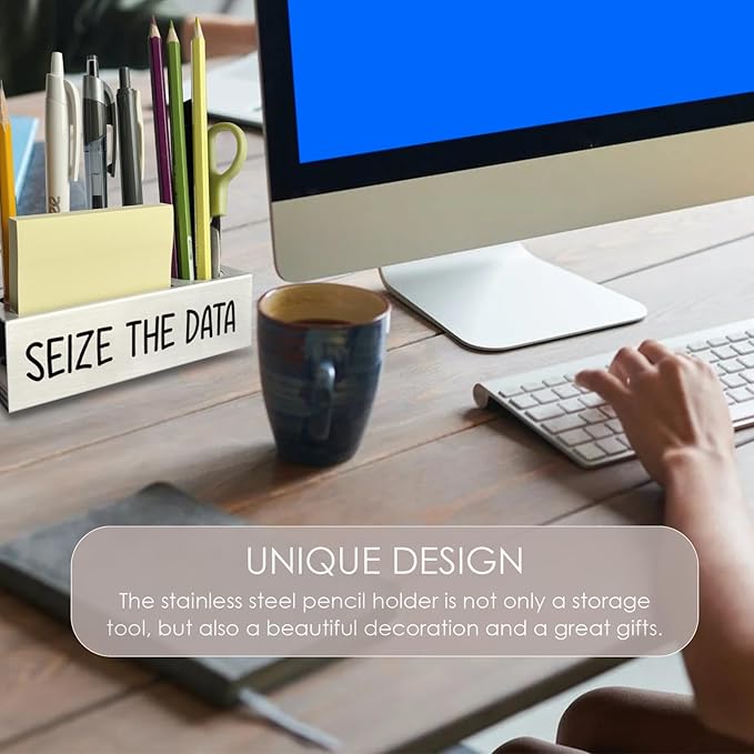 Seize The Data Desk Decor Stainless Steel Pen Pencil Holders WCC59