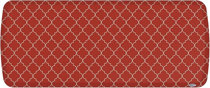 GelPro Elite Premier Anti-Fatigue Kitchen Comfort Floor Mat, 20x48", Lattice Garnet Stain Resistant Surface with therapeutic gel and energy-return foam for health & wellness