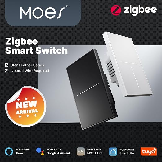 MOES Full Touch Smart Switch, ZigBee SF Wall Light Switch, Neutral Wire Required - Image 8