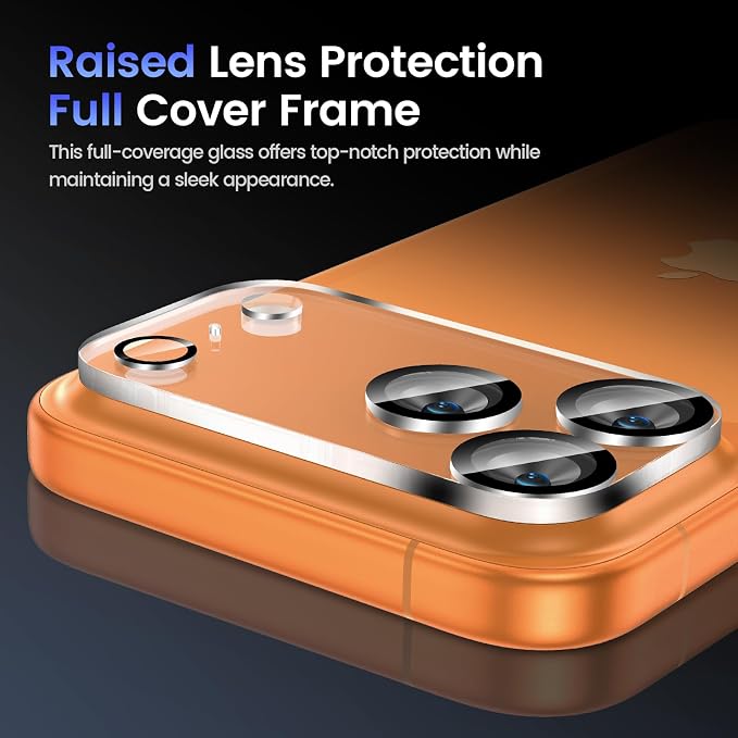 Tensea [3Pcs for iPhone 17 Pro Camera Screen Protector, Tempered Glass Film - Image 6