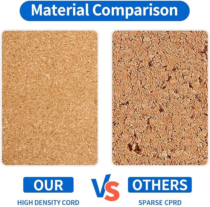 Corksidol Cork Tiles 12"x12" - 1/2" Thick -Bulletin Board-Cork Board- Ultra Strong Self Adhesive Backing for Floor/Wall/DIY-5 Pack