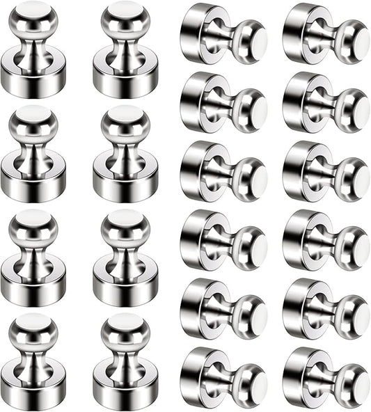 24Pack Strong Fridge Magnets - Small Push Pin Magnets for Whiteboard, Classroom, Office, Refrigerator