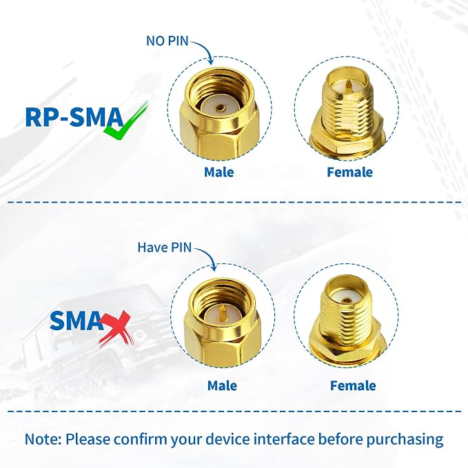 Yuslao WiFi Antenna Extension Cable 6inch 15cm RP-SMA Male to RP-SMA Female - Image 3