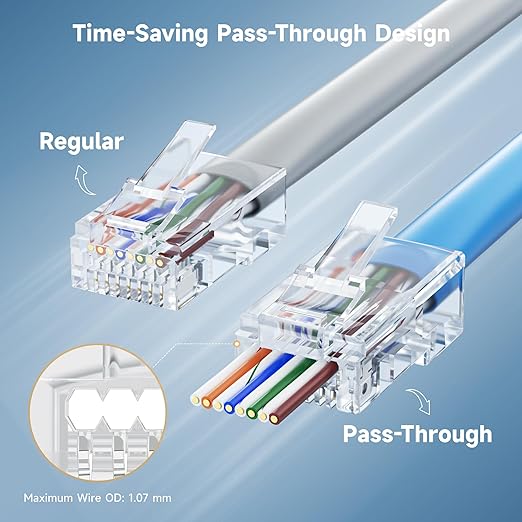 Cable Matters 200-Pack Cat 6 Pass Through RJ45 Connectors, 50µ Gold Plated - Image 2