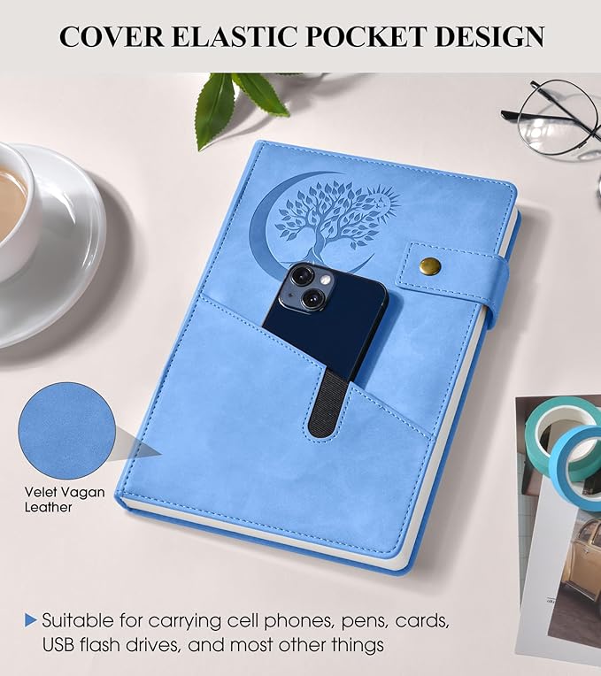 365 Page Thick Lined Journal Notebook for Men Women, A5 Leather Journals for Writing, Hardcover Notebooks for Work, School, Note Taking,Travel, Business,Personal Diary, College Ruled 5.9" x 8.4"