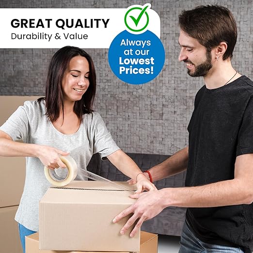 36 Rolls | 2.4 mil Clear | 110 Yards Each (3960 Yards Total) | 2" Premium Packing Tape Heavy Duty Packaging Tape for Shipping Moving Stronger Thicker