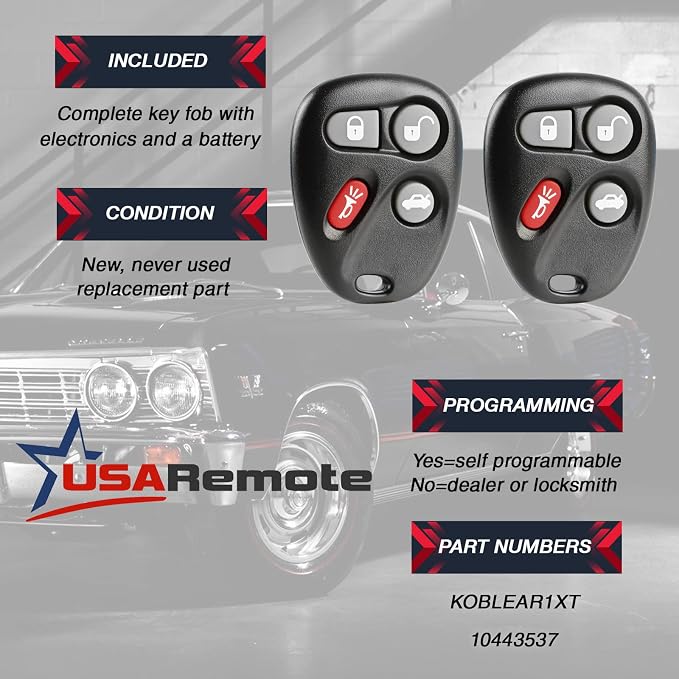 Car Key Fob Keyless Entry Remote fits Chevy Corvette Malibu SSR / Pontiac - Image 3
