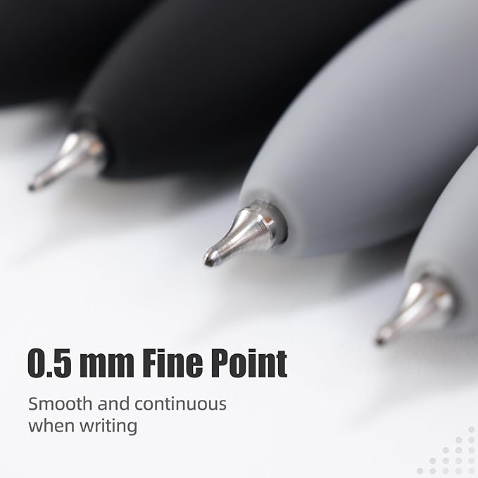 KALARA Aesthetic Gel Ink Pens, 0.5mm Fine Point for Smooth Writing, 6 Pens, No Smear & Bleed Quick Dry, Retractable, Ideal for Journaling and Note-Taking, Stylish Office and School Supplies