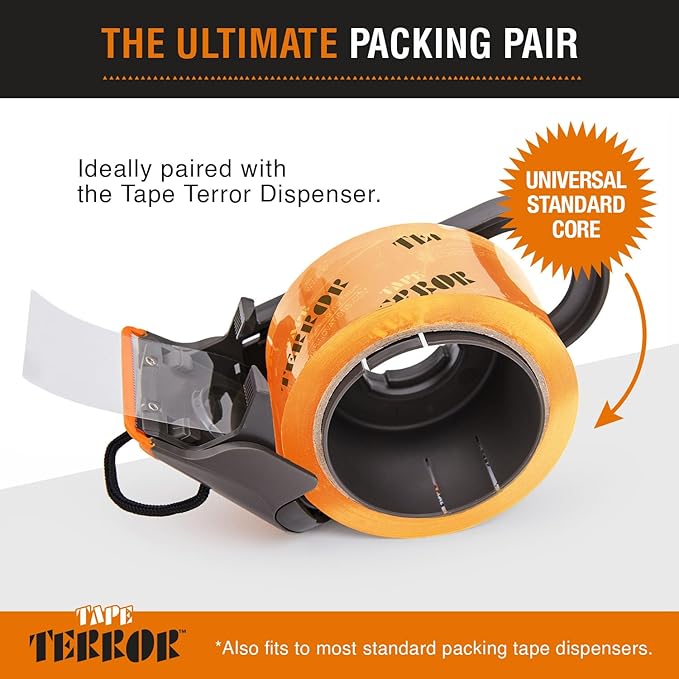 Heavy-Duty Clear Packing Tape (6 Rolls) - Strong Packing Tape for Moving Boxes, Shipping, Mailing, Storage, and More - Packaging & Shipping Supplies (48mm x 50m per Roll)