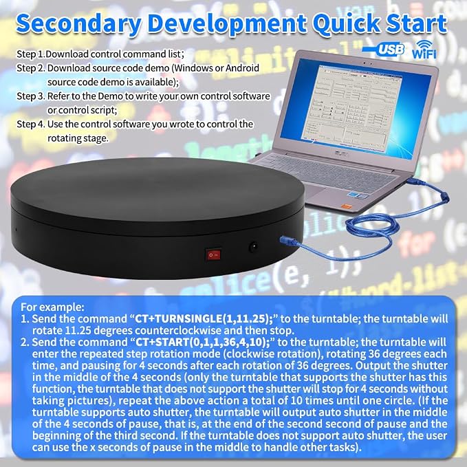 Programmable Motorized Electric Photography Turntable Rotating Platform - Image 7