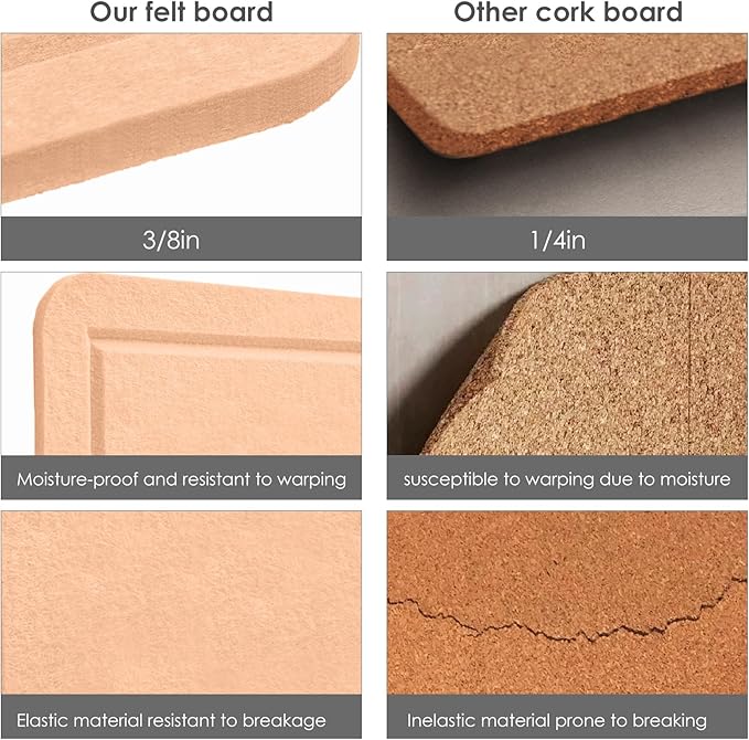 Large Bulletin Board - 48 x 36 Inches, Decorative Felt Pin Board for Wall - 4' x 3' Foldable Photo Display Board with Self-Adhesive Tape, Includes 20 Push Pins - Melon