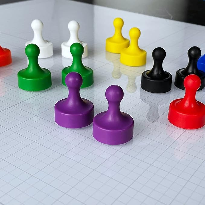 GLASSBOARD STUDIO Powerful Neodymium Magnets, Pawn-Shaped - Strong Fridge/Refrigerator and Whiteboard Magnet, Ideal for Office, Kitchen, Crafts - Rare Earth, Heavy Duty (3, Cotton Candy Pink)