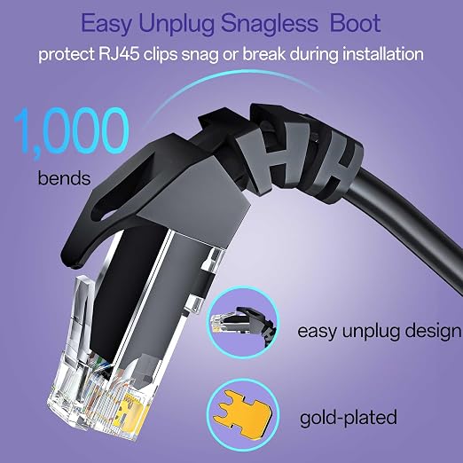 Cat 6 Ethernet Cable 10FT 10Pack, Cat6 Ethernet Patch Cable 10Gbps, High-Speed - Image 4