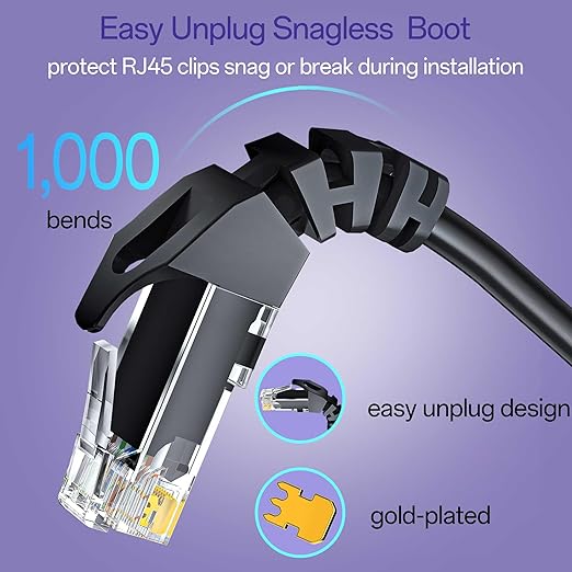 Cat 6 Ethernet Cable 1FT 10Pack, Cat6 Ethernet Patch Cable 10Gbps, High-Speed - Image 4