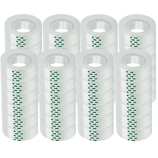 48 Rolls Transparent Tape Refills Rolls Each Rol 1 inch Corel 3/4 x 900 Inches,for School,Office, Home.