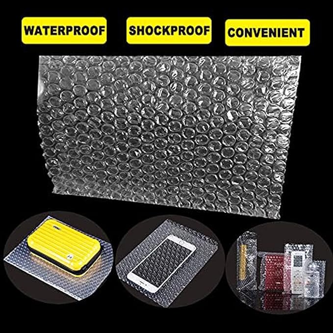 50Pcs Clear Bubble Out Bags, 12”x16” Bubble Pouches Bags for Shipping, Double Wall Cushioning Wrap Pouch for Moving Packaging Storage Fragile China Dishes Electronic Item