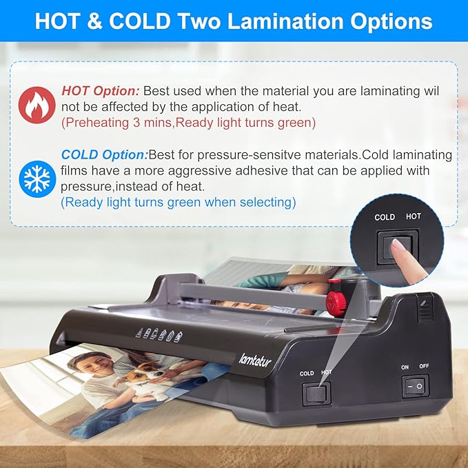 7 in 1 Thermal Laminator Machine 11X17 with 70 Letter Size Laminating Sheets for Office Home School Teacher Use,13 inch Hot&Cold Laminating for A3/A4,Lamination 3-5Mil With Paper Cutter,Corner Rounder