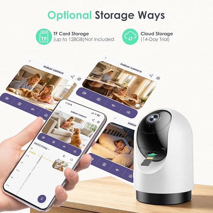 YOTON Indoor Security Camera 4pcs, 2K 360 Wi-Fi Baby Monitor & Pet Camera - Image 6