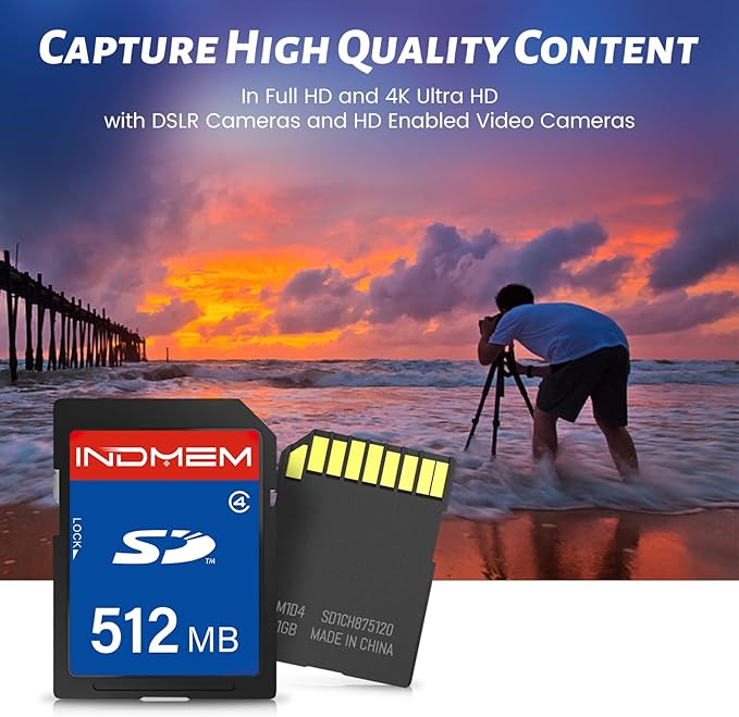 512MB SD Card, SD Flash Memory Cards UHS-I U1 Class 4 High-Speed Full HD Video - Image 3