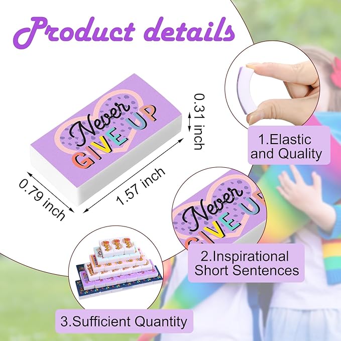 100 Pcs Inspirational Pencil Erasers Bulk for Kids Fun Motivational Eraser School Supplies Back to School Office Supplies for Classroom Office Teacher Artists (Boho)