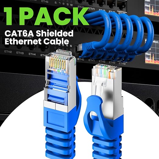 GEARit Cat6A Ethernet Cable 10Gbps Snagless Long Shielded SSTP, SFTP Shielded - Image 2