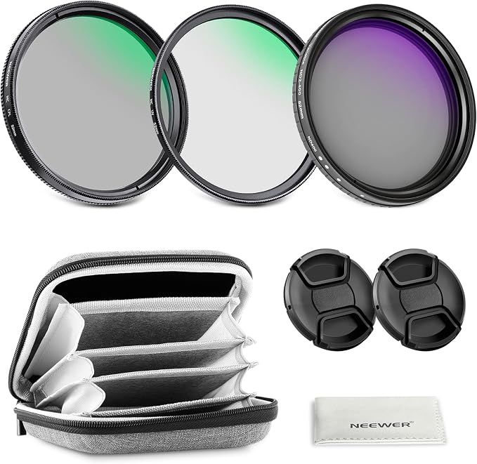NEEWER 52mm Variable ND + CPL + UV Filter Kit by Neewer