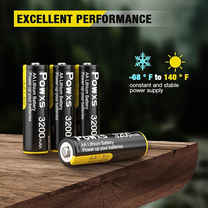 POWXS AA Lithium Batteries, 12 Pack 1.5V Lithium Iron AA Batteries 3200mAh - Image 5