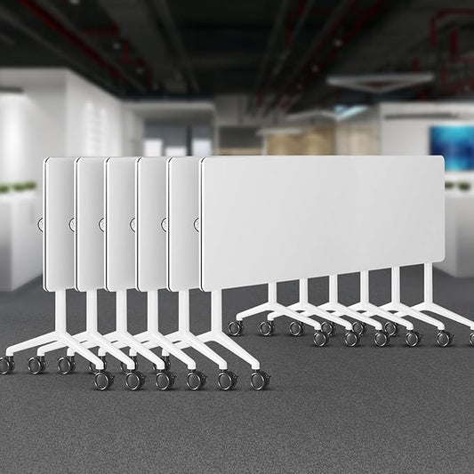 Folding Conference Room Tables 6 Pack, Foldable Modern Mobile Meeting Table Desk Training Table 6FT Large Rolling OfficeTable for Conference Training Classroom (6, 63" * 23.6" * 29.5")