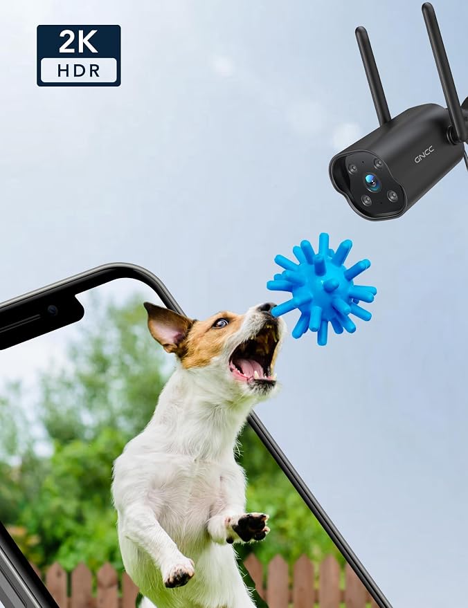GNCC 2K Outdoor Security Camera, 24/7 Recording, 9.85ft Cord, No Battery - Image 7