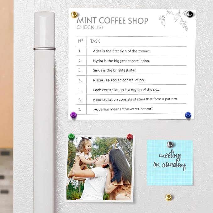 Fridge Magnets, Rose Gold Strong Magnet Push Pins for Whiteboard, Refrigerator, Magnetic Clips Heavy Duty for Gadgets, Kitchen Decor and Accessories, Office, Classroom, Pack of 28