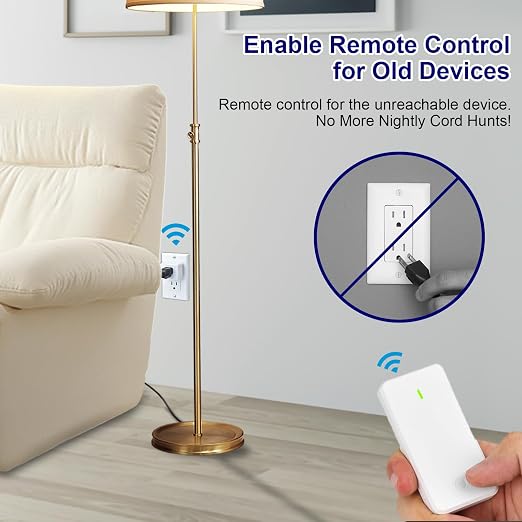 Remote Plug in On Off Switch, Wireless On/Off Light Switch Wall Mounted - Image 3