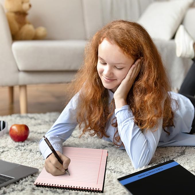 6 Pcs Legal Pad Top Spiral Bound Notebook 70 Sheets Wirebound Notepad Double Sided Ruled Memo Steno Book with Stiff Back Cover for Business(8.5 x 11 Inches,No Holes,Morandi Color)