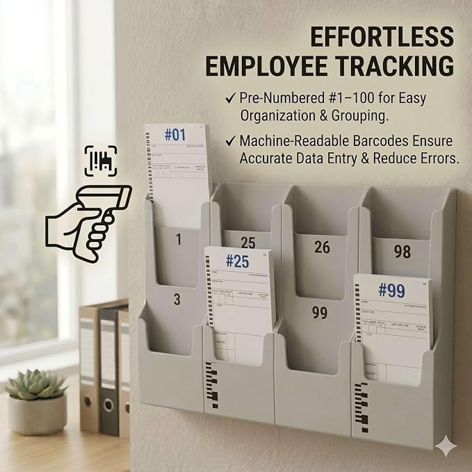 44100-10 Employee Time Cards, 6 Boxes of 100, Includes 1 Compatible 5000R Ribbon - Image 5
