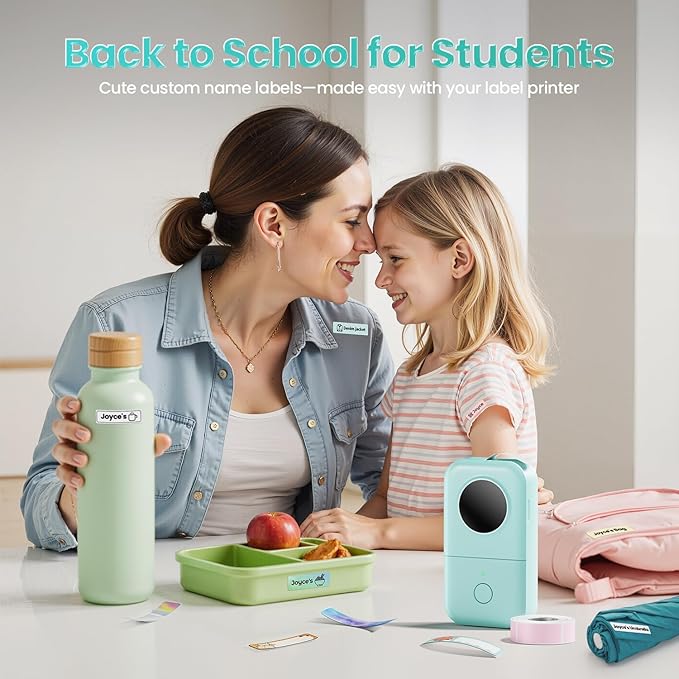 Phomemo D30 Label Maker Machine, Portable Bluetooth Mini Label Printer, Smartphone Handheld Thermal Sticker Small Labeler Multiple Templates Font Icon Inkless Custom Label for Home Kids School Items