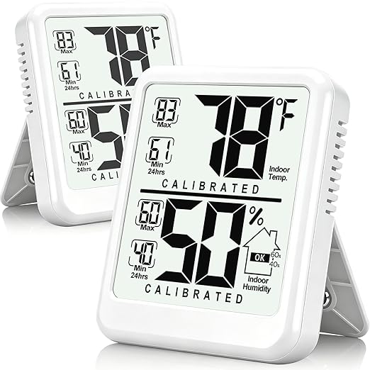 Antonki 2-Pack Room Thermometer, Digital Small Hygrometer Indoor Thermometer by Antonki