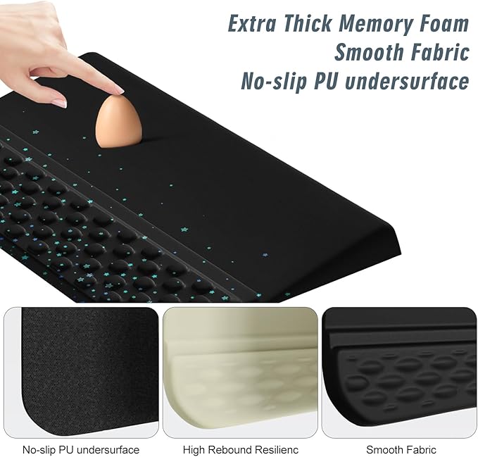 Computer Keyboard Stand with Wrist Rest,Comfy Ergonomic Tilted Keyboard Holder,Keyboard Tray Support for Office Home (Blue Starry Sky)