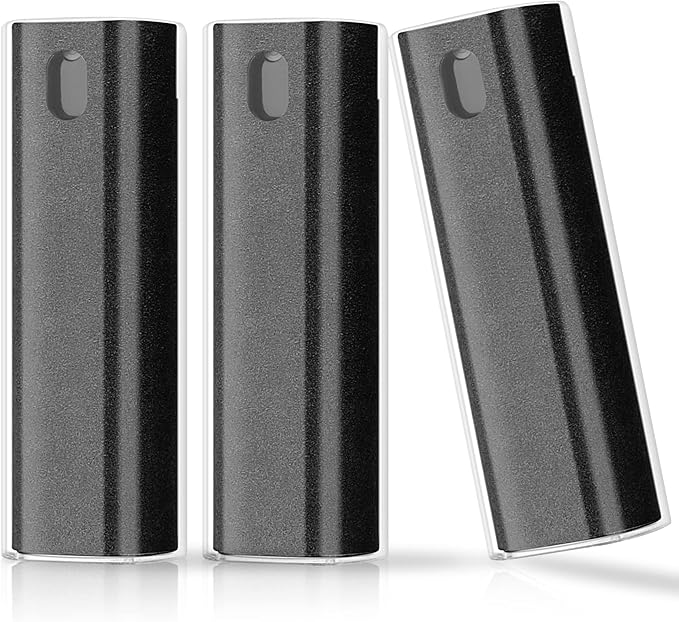3 Pcs Fingerprint Proof Screen Cleaner, 3 in 1Touchscreen Mist Cleaner Spray Wipe Screen Cleaner Soft Fiber Flannel, Safe for All Phones Glasses Tablet Laptop TV Watch Screens(Grey)
