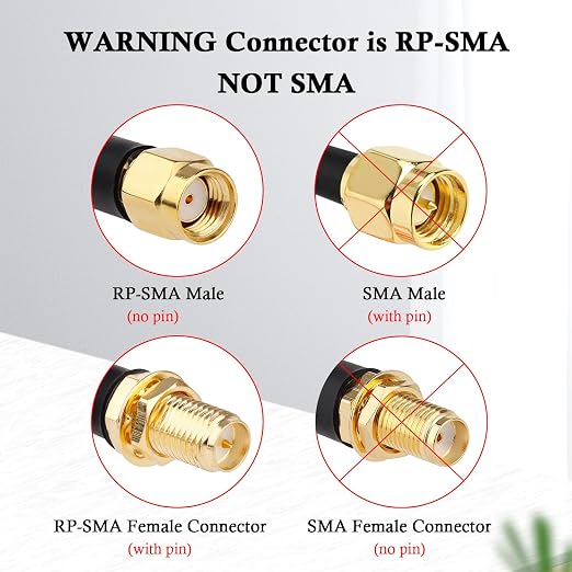 RP-SMA Male to RP-SMA Female Bulkhead Cable 15FT, RG58 Coaxial Cable - Image 3