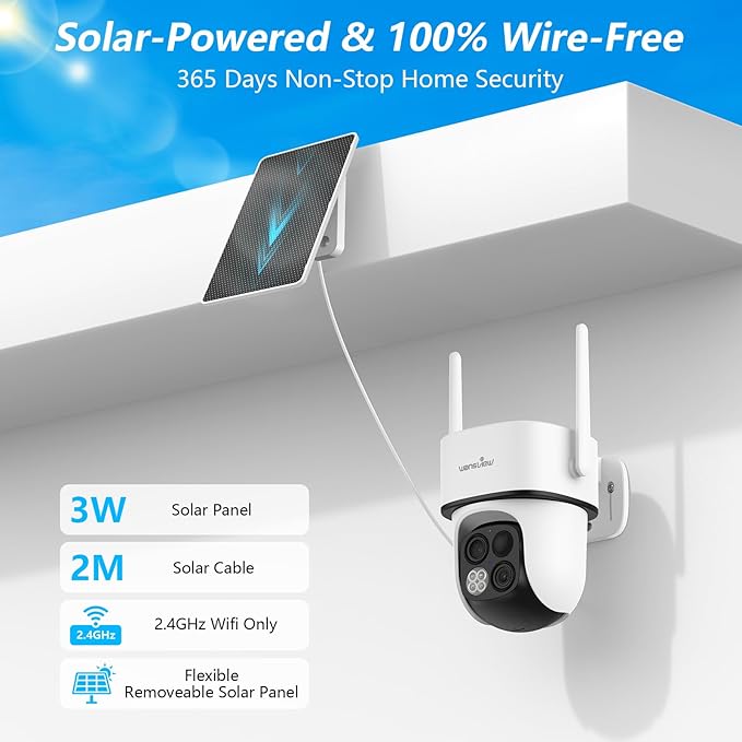 wansview Security Cameras Wireless Outdoor-2K Dual Lens Home Security Cameras - Image 3
