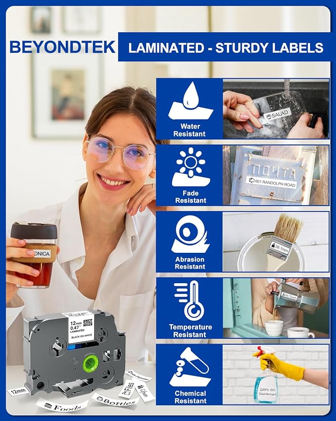 20PK TZE-231 Compatible with Brother P Touch Label Tape 12mm 0.47 White Refill TZe-231 Label Tape for Brother P-Touch Label Maker PT-D210 PT-H110 PT-D220 8m 26.2ft