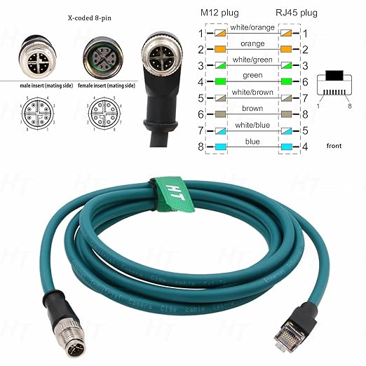 M12 Ethernet 8 Pin X-Code RJ45 CAT-7e GigE Cable - Image 5