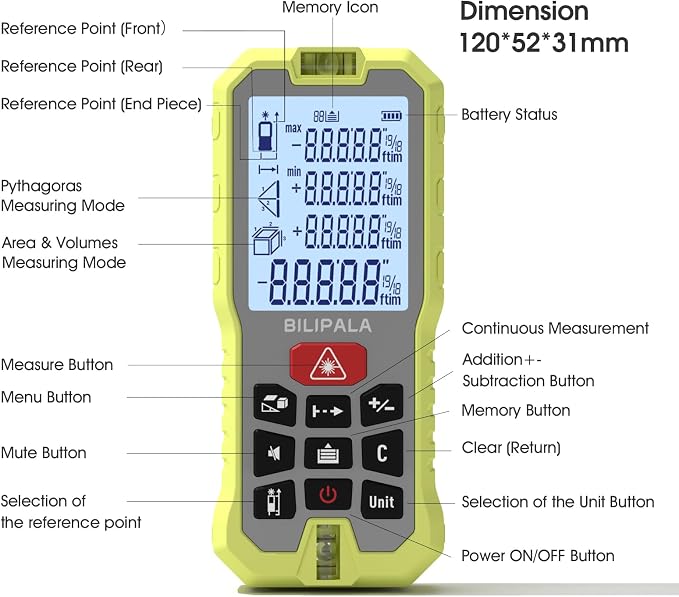 Laser Measure 229ft, Digital Laser Distance Meter - Image 7