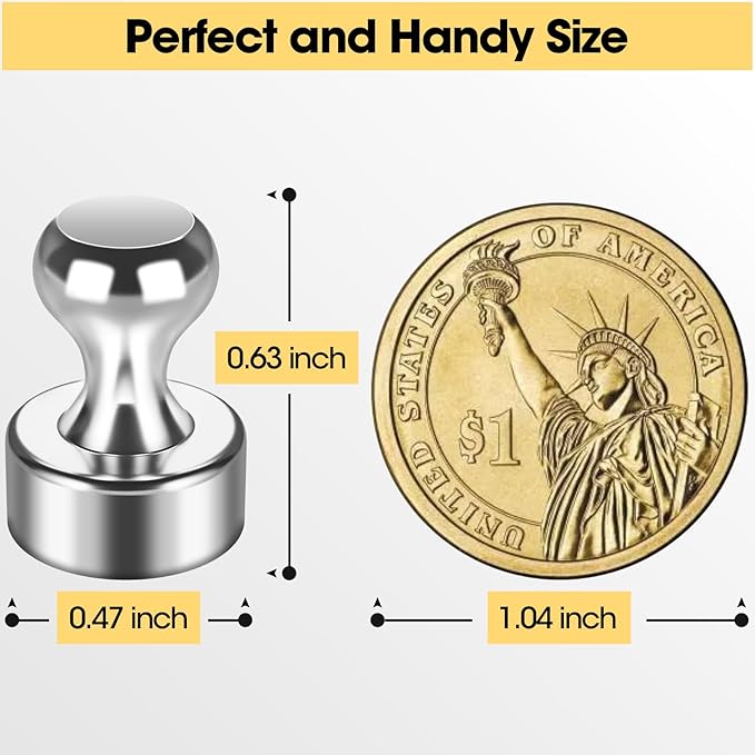 60 Pack Refrigerator Magnets - Whiteboard and Fridge Magnets, Small Neodymium Push Pin Magnets for Locker, Map, Kitchen, Office, School