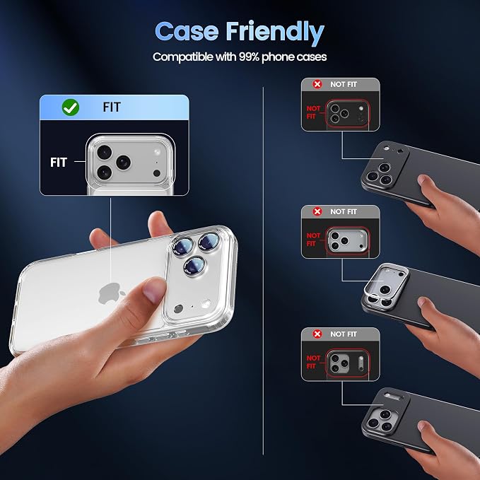 CACOE Camera Lens Protector for iPhone 17 Pro Max - Image 4