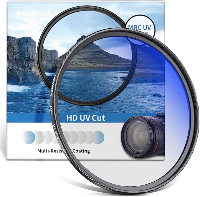 NEEWER 58mm MRC UV Protection Filter 30 Layers Nano Multi-Resistant Coatings/HD by Neewer