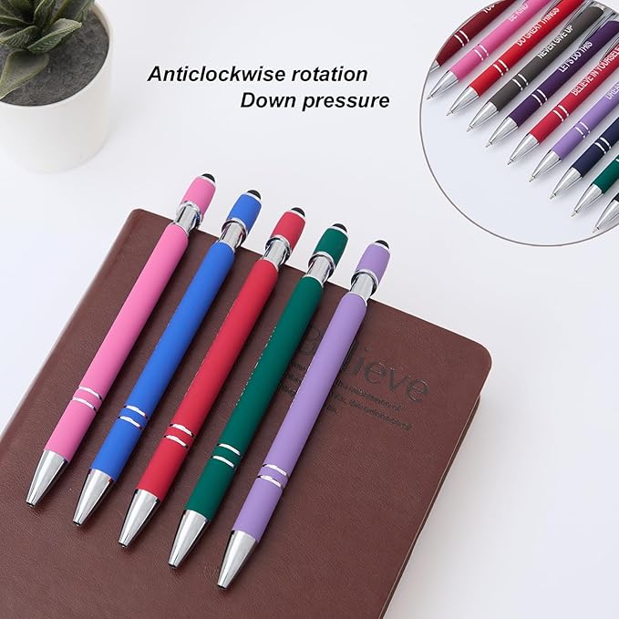 Funny Pens, 12 Pcs Pens Fine Point Smooth Writing Pens, Sarcastic Ballpoint Pens with Screens Touch Stylus Tips, Black Ink 1.0 Mm Snarky Pens, Gift Office Desk Accessories