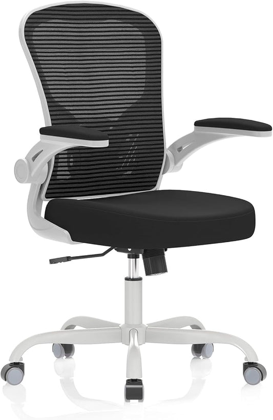 Office Chair, Ergonomic Desk Chairs 330LBS Capacity High Back Mesh Computer Chair with Flip-up Armrests, Comfy Work Chair with Adjustable Lumbar Support, Rolling Chair