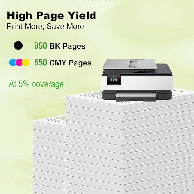 902XL 5 Combo Pack Ink Cartridge Compatible for HP 902 HP902 XL (2 Black CMY) Work with OfficeJet Pro 6978 6968 6970 6975 6960 6979 OfficeJet 6958 6962 6950 6954 6951 6956 6961 6963 6964 Printers